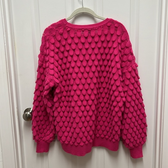 Elena Wang Pink Textured Sweater - Large - Picture 3 of 5